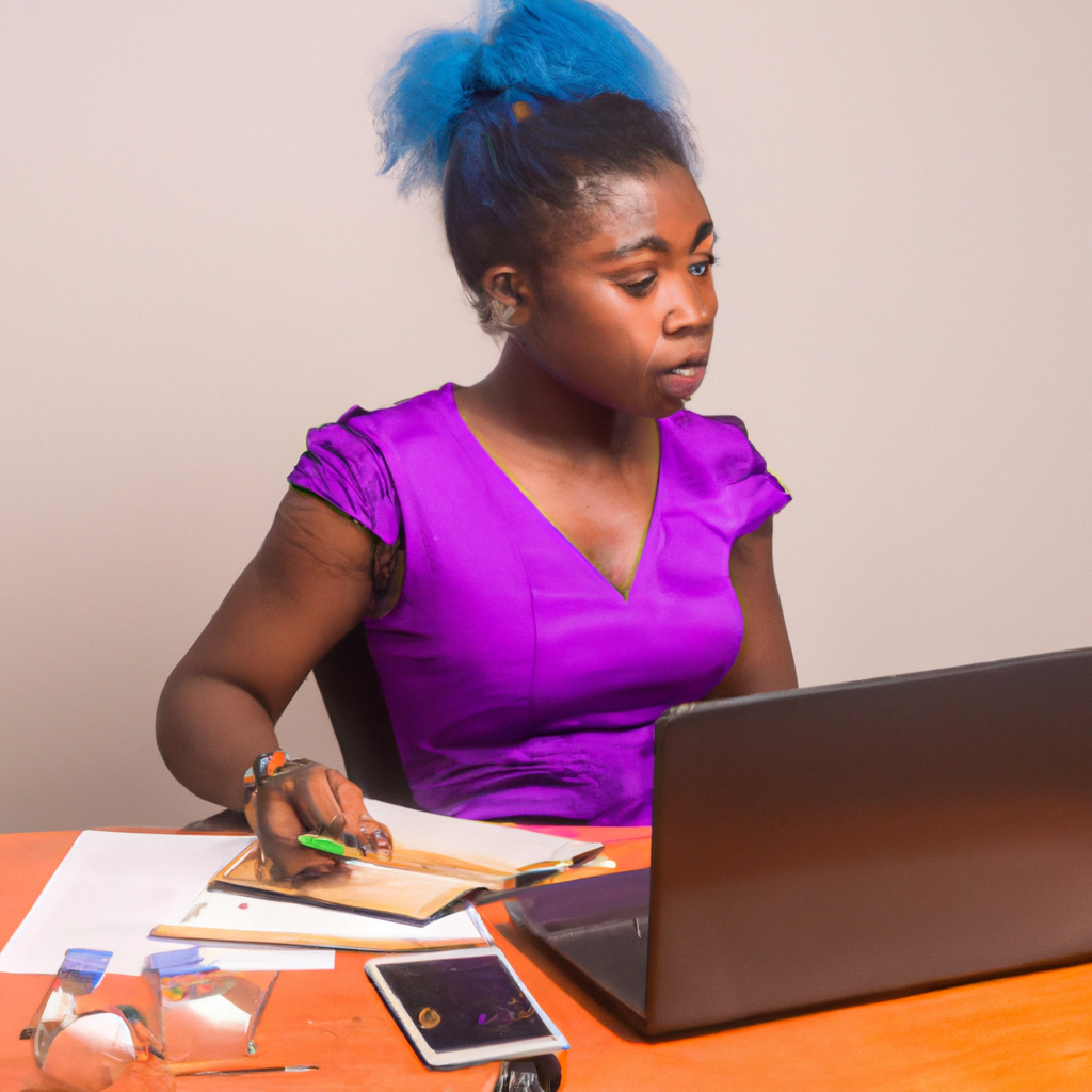 Étudiante africaine apprenant les finances